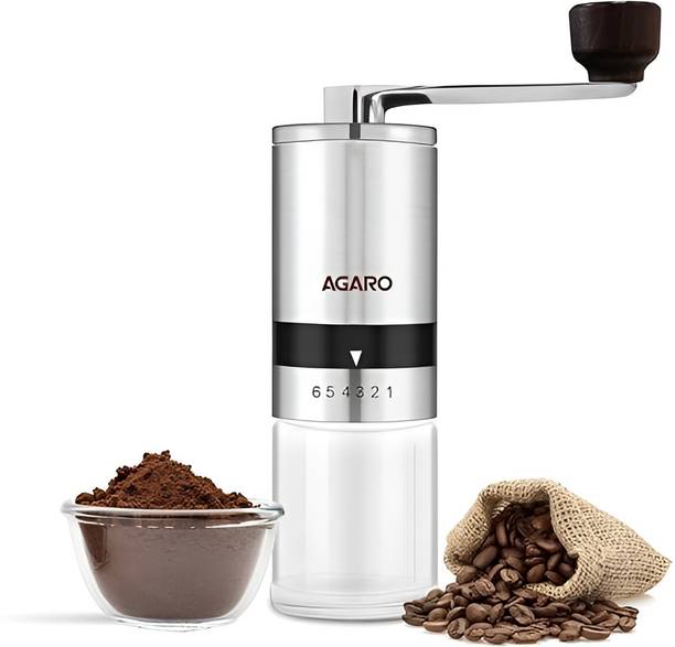AGARO Elite Manual Ceramic Grinder with Glass jar 6 Cups 6 Cups Coffee Maker