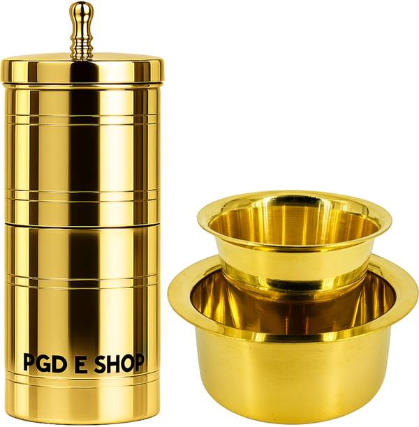 Pappa Brass Filter Coffee Maker with dhabara Set | Kumbakonam Degree Coffee 4 Cups Coffee Maker