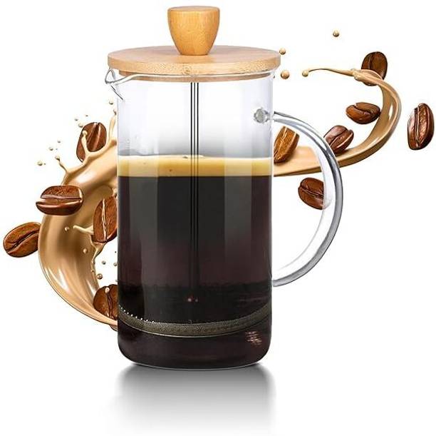 Zennity 34 oz French Press Coffee Maker, Cold Brew Glass Coffee Press with Bamboo Lid 4 Cups Coffee Maker