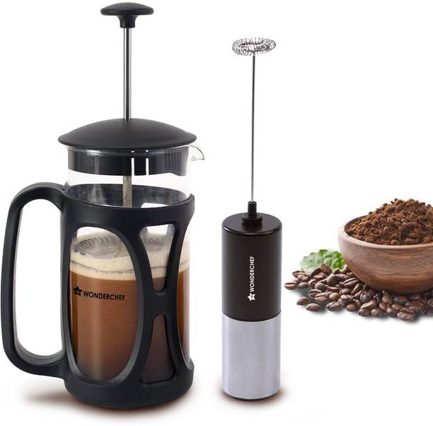 WONDERCHEF French Press Coffee Maker & Milk Frother Set 3 Cups Coffee Maker