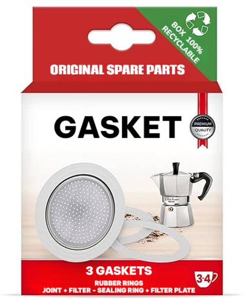 PSEP Bialetti Packing 3 gaskets for Coffee pot, Compatible with Moka Express 3 Cups Coffee Maker