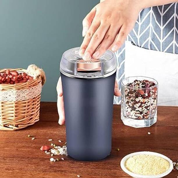 Rajkuvar Electric Dried Spice Coffee Grinder Chopper Crusher with 4 Stainless Steel Blade Personal Coffee Maker
