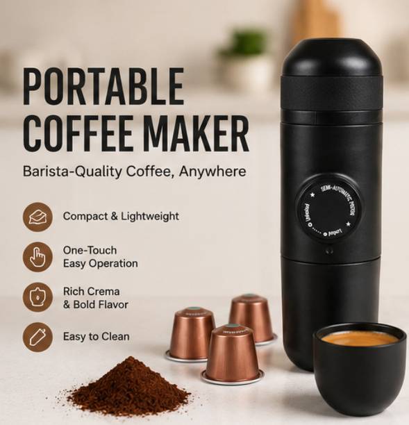 Wellfind Manual HandPress Espresso Coffee Maker for Travel, Office, Hotel 2 Cups Coffee Maker