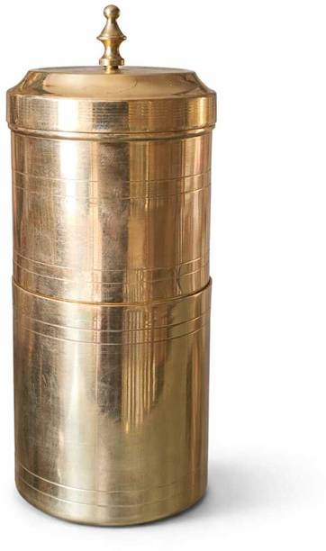 Arana Circle Traditional Handmade Brass Coffee Maker Pot | Vintage Style Filter Coffee Brewer 2 Cups Coffee Maker