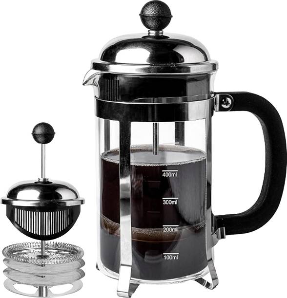 Sipologie Vintage French Press 600ml I 4-Level Filtration I Borosilicate Glass 3 Cups Coffee Maker