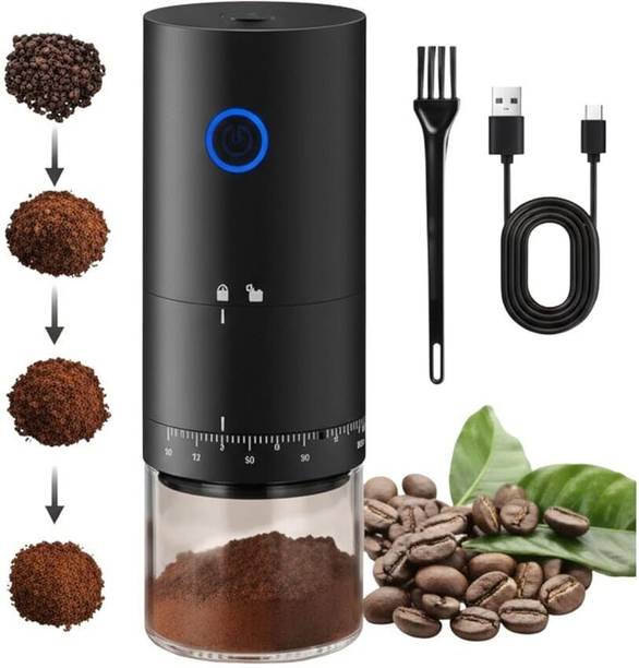 doppio Electric Coffee Grinder – Adjustable & Rechargeable Burr Grinder 4 Cups Coffee Maker