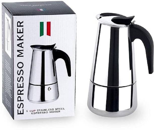 CHARITRA ENTERPRISE Stainless Steel Espresso Maker Stovetop Coffee Percolator Italian Coffee Maker 6 Cups Coffee Maker