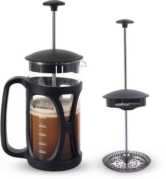 WONDERCHEF French Press Coffee & Tea Maker, 4-level Filtration System for Hot Brews, 600ml, 3 Cups Coffee Maker