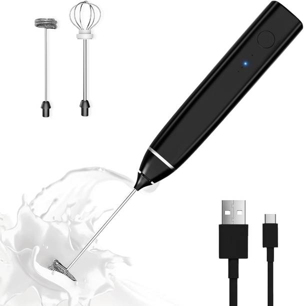 Sarchase Compact USB Electric Milk Frother for Coffee Tea and Shake with Whisk and Beater 2 Cups Coffee Maker