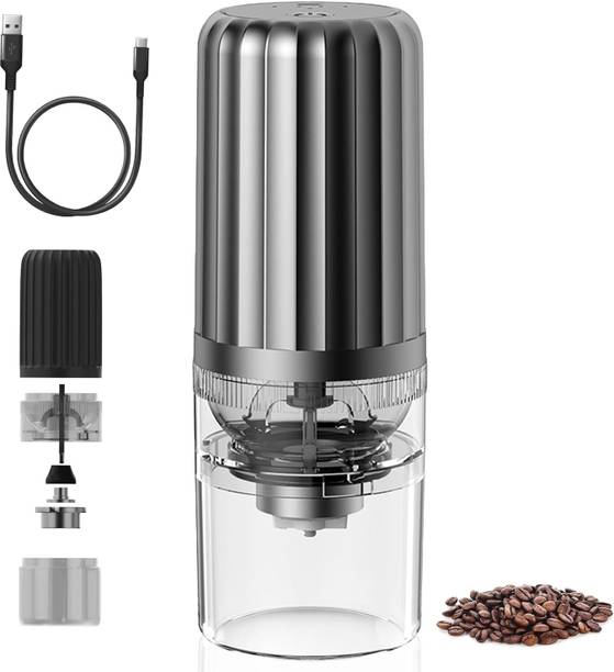 NEWDRU Electric Coffee Grinder, USB Rechargeable Portable Coffee & Spice Grinder 2 Cups Coffee Maker