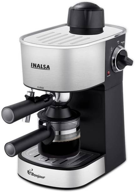 Inalsa Bonjour Coffee Maker 800W (3in1- Espresso , Cappuccino & Latte)|4Bar Pressure 4 Cups Coffee Maker
