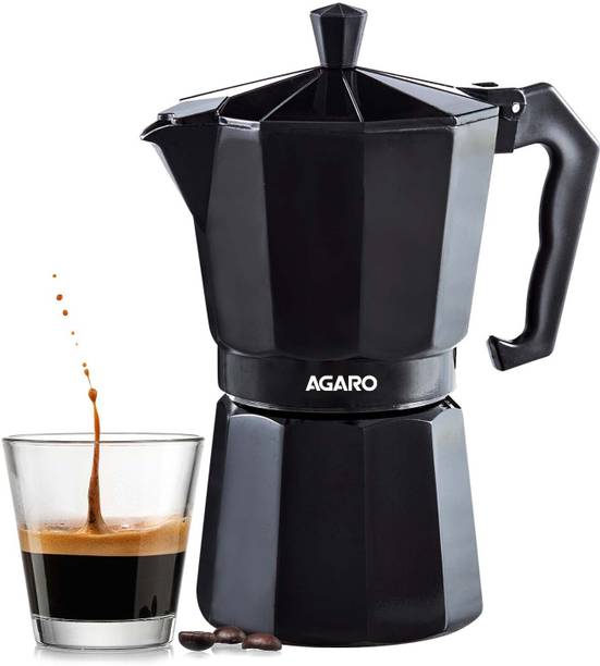 AGARO Classic Moka Pot, Stovetop Espresso, Premium Aluminium Built, 6 Cups Coffee Maker