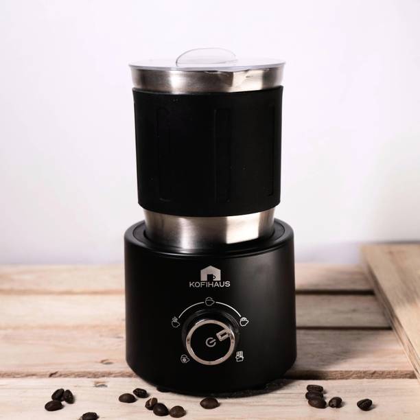 KOFIHAUS Electric Milk Frother – Handheld Foam Maker with Stainless Steel Whisk 2 Cups Coffee Maker