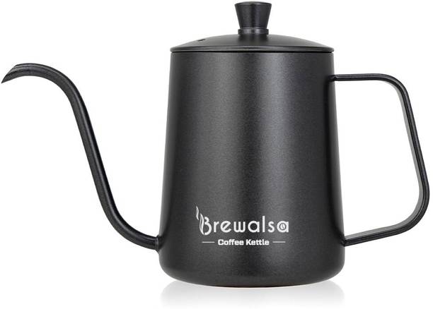 Brewalsa Pour Over Kettle Gooseneck 600ml ideal for Baristas and Home drip coffee brewer 4 Cups Coffee Maker