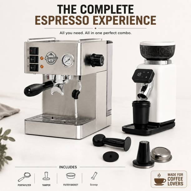KOFIHAUS My Espressino Espresso Machine & Coffee Grinder Combo 15 Cups Coffee Maker