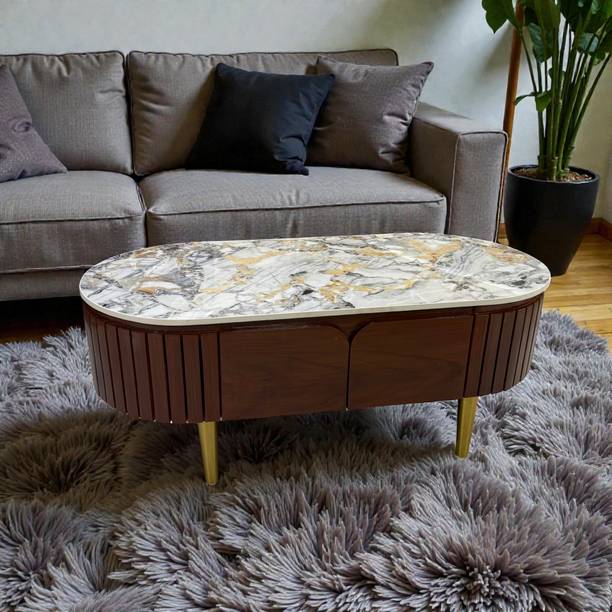 Luxeco Homes Coffee table Pixle white Stone Coffee Table