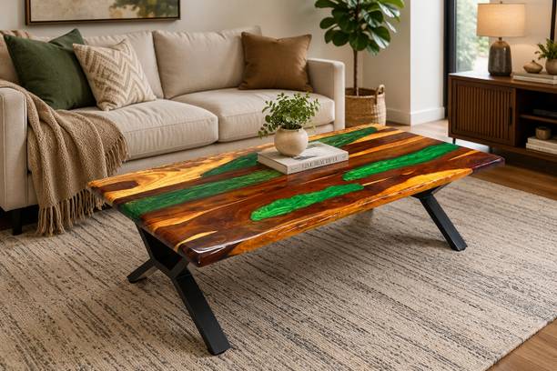 JEWLLWOOD Solid Wood Coffee Table