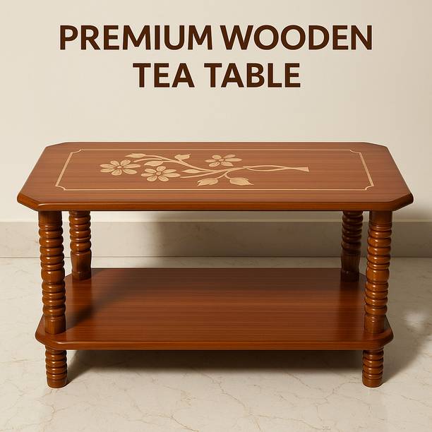 PEDPIX Teak Finish | Child-Safe Coating | Durable & Elegant Living Room Table Engineered Wood Coffee Table