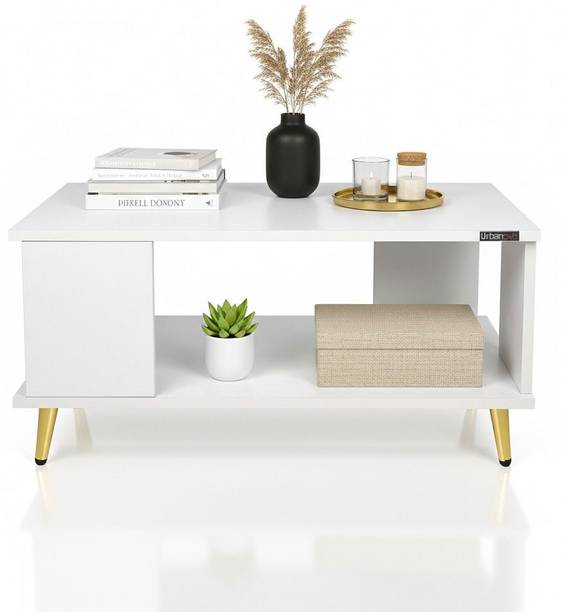Urbanovia Centre Table with Premium Top and Stable Metal Base Engineered Wood Coffee Table