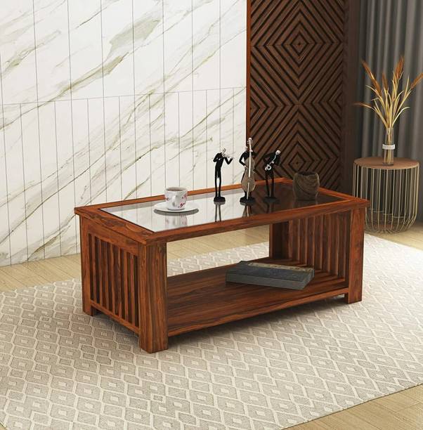 Ganpati Arts Sheesham Wood Maharaja Coffee/Tea/Wooden Sofa Center Table For Livingroom/Home Glass Coffee Table