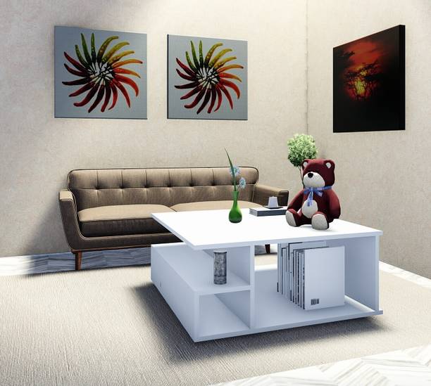 FIGO Efficient Elegance Square Tea Table with Storage Coffee Table for Living Room Engineered Wood Coffee Table