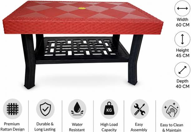 POLYCON VERZA Contemporary Center/Tea Table/Teapoy/Living Room/Office, XL Size Plastic Coffee Table