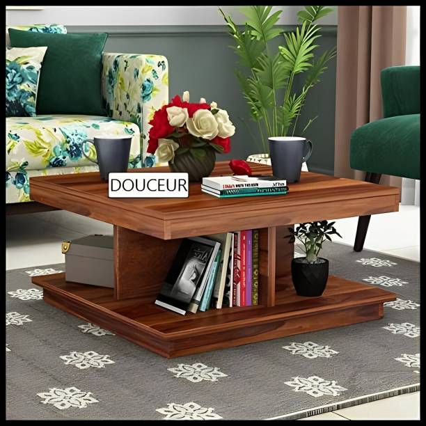 Douceur Furnitures Solid Sheesham Wood Coffee Table For Living Room / Cafe. Solid Wood Coffee Table