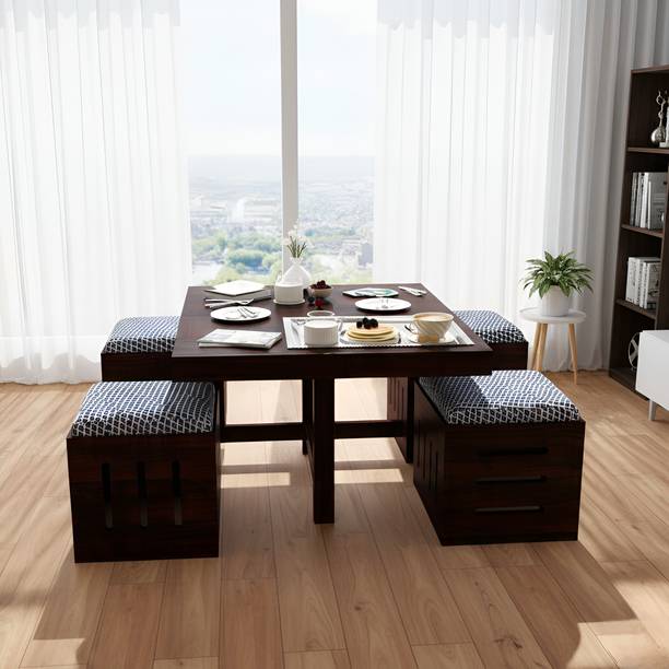 Shree Jeen Mata Enterprises Solid Sheesham Wood Coffee Table With Stools For Living Room/ Hotel | Solid Wood Coffee Table