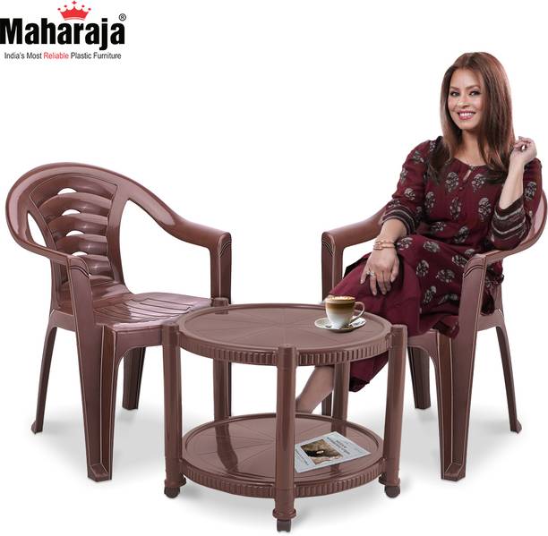 MAHARAJA Classic Coffee Table Set | 2 Chairs & 1 Plastic Coffee Table
