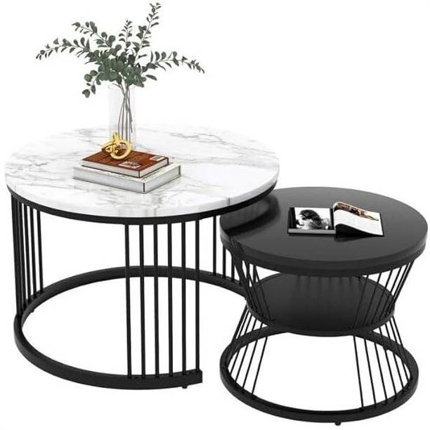 Paradise Enterprises Round Coffee Table, Modern Nestings Table Metal Nesting Table