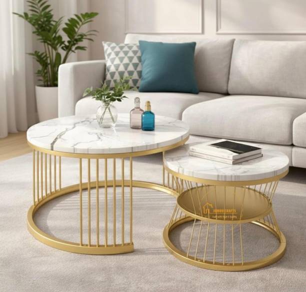 Aliferous Art "Elegantly Versatile and Space-Saving Metal Nesting Tables Engineered Wood Coffee Table