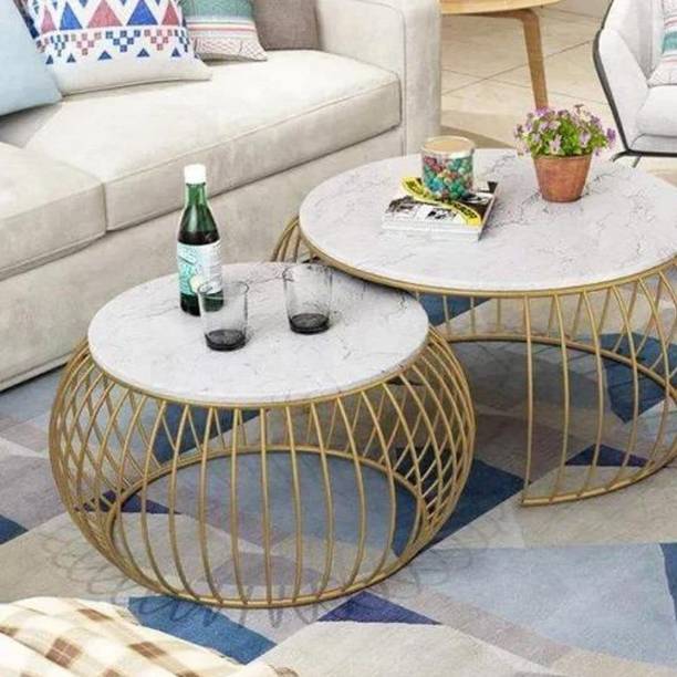 TAXOZY Round Coffee Table Set of 2 Modern Minimalist Style Furniture for Living Room Engineered Wood Coffee Table