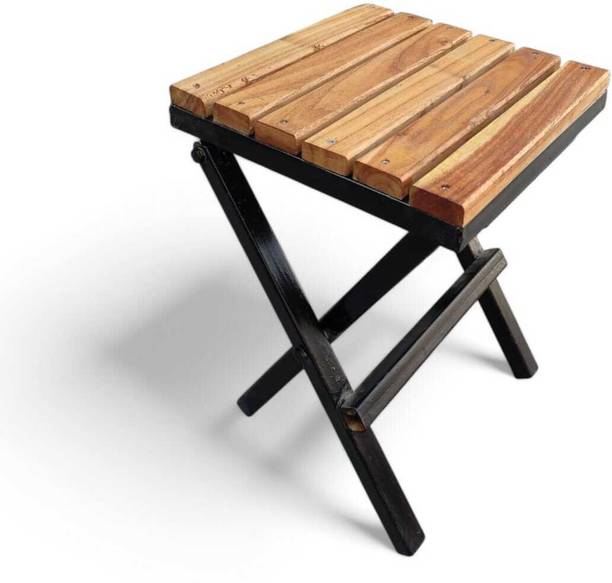 ANAMIKA Anamika Hand Made Folding Coffee Table with Rustic Design, Portable Small Table Stool