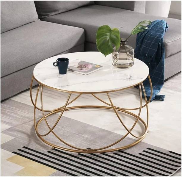 ZUHAIB CRAFTED LEGACY Round Modern Coffee Table, Center Table, End Table for Living Room, Bedroom etc Engineered Wood Coffee Table