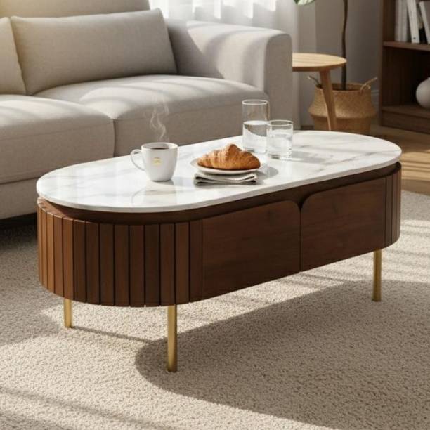 Luxeco Homes Coffee table white Stone Coffee Table