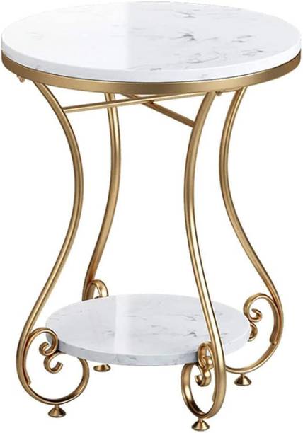 SAJAAVA Round White Coffee Table Solid Wood Coffee Table