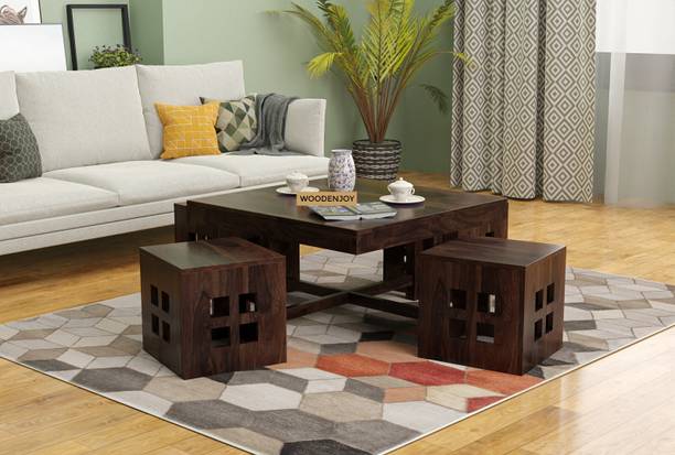 WOODENJOY Sheesham Wood 4-Seater Coffee Table/Centre Table/Tea Table for Home/Livingroom Solid Wood Coffee Table