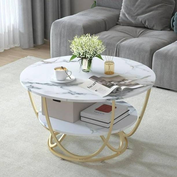 SS CRAFTMAKERS Right Choice Round Shape Coffee Table Engineered Wood Coffee Table