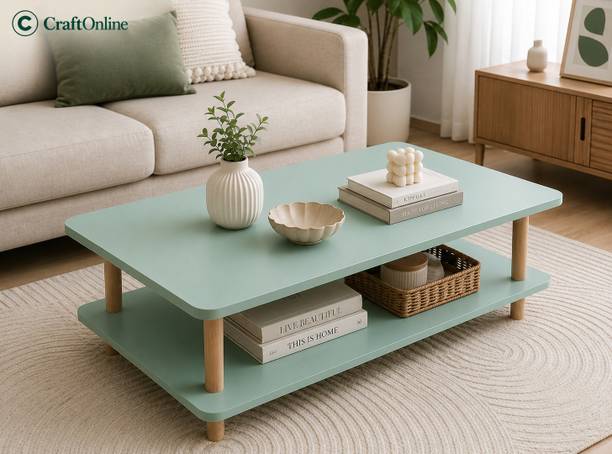 CraftOnline Center Table, Modern Style, with Storage Shelf, Rectangular, 100x48x45 CM Engineered Wood Coffee Table