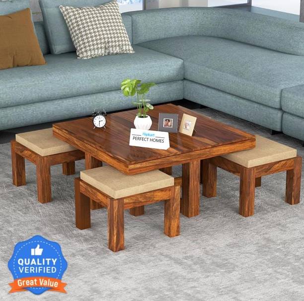 Flipkart Perfect Homes Pure Sheesham Wood Coffee Table set Solid Wood Coffee Table