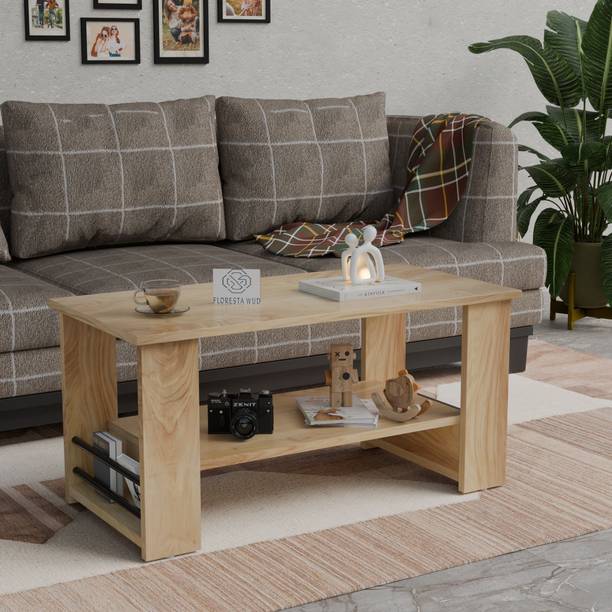 TimbWorld Modern Engineered Wood Coffee Table With Open Storage Shelf For Living Room || Engineered Wood Coffee Table