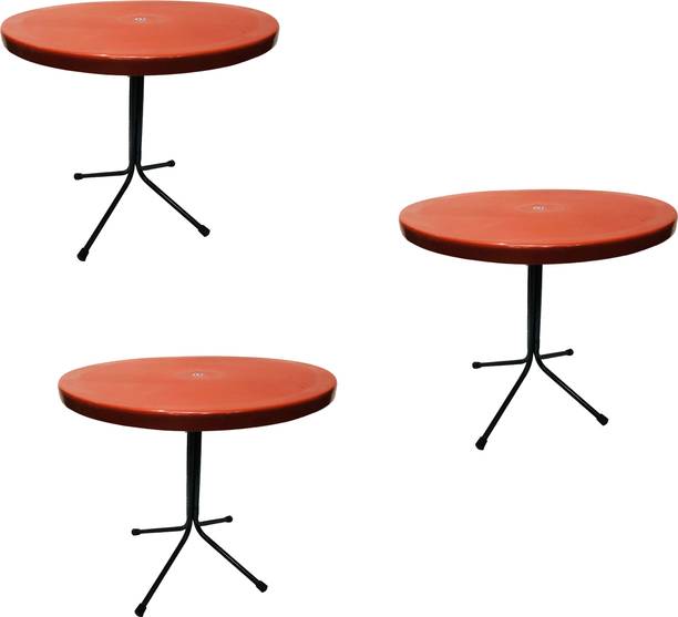 KITHANIA Restaurant Table Bar Dining Table Easily Foldable and Light Weight Table 3 PC Plastic 4 Seater Dining Table