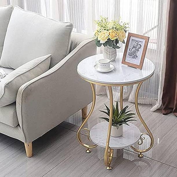 Suhailbrother Round Coffee Table Modern Sofa Side Table for Living Room End Table Metal Side Table