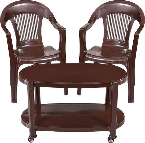 swagath furniture Coffee table For Cafe/Home/Living room Coffee Table with arm chair set of 2 Plastic Coffee Table