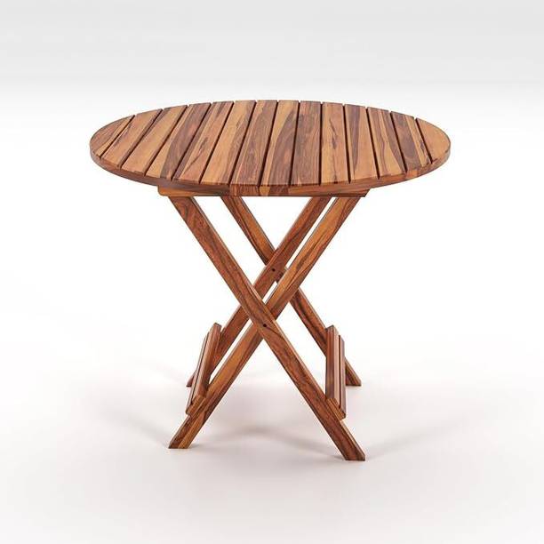 WELL KNOWN Solid Sheesham Wood Coffee Center Table For Living Room, Round Solid Wood Coffee Table