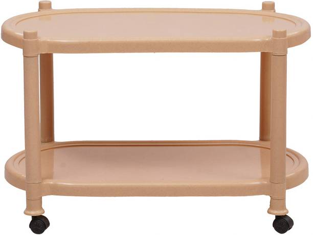 Supreme Aqua Center Trolley Rectangular Table-Marbel Beige Plastic Coffee Table