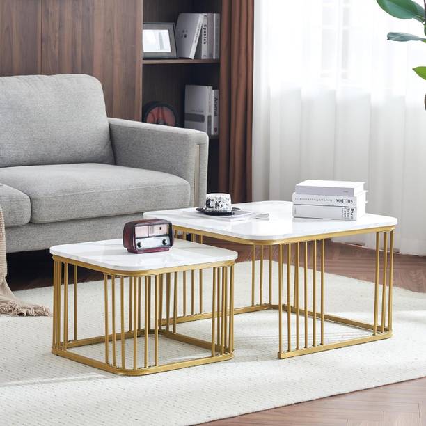 Suhailbrother Square Coffee Table Set of 2 Modern Minimalist Style Furniture for Living Room Engineered Wood Coffee Table