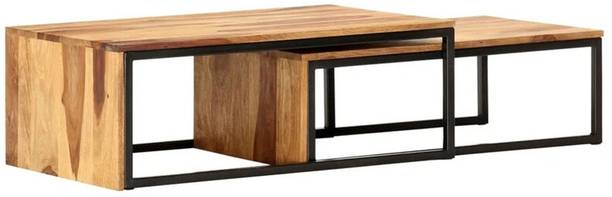 THE OLD CABINET Two Pcs Solid Mango Wooden Coffee Table Perfect For Home And Office Solid Wood Coffee Table