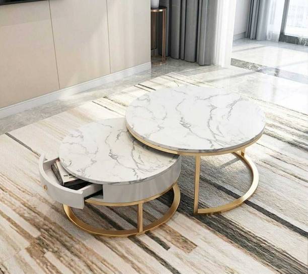FLORIVA Modern Nesting Coffee Tables Set of 2 for Living Room and Bedroom Engineered Wood Coffee Table