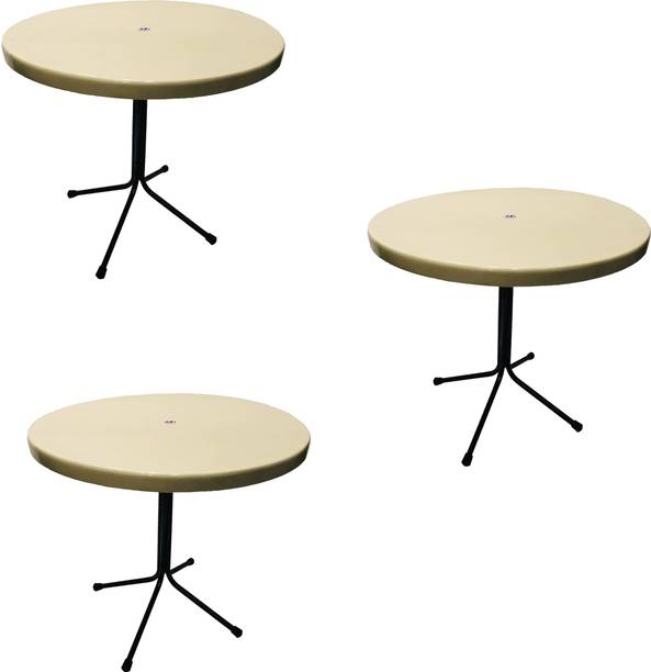 GOYALSON Restaurant Table Dining Bar Table Easily Foldable and Light Weight Table 3 PC Metal 4 Seater Dining Table